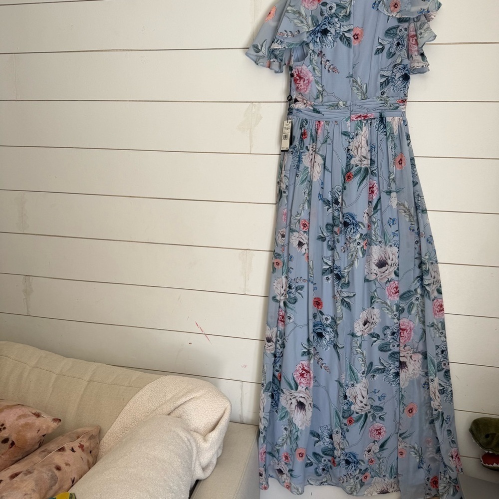 Adrianna Papell Printed Chiffon dress Gown - Picture 8 of 10
